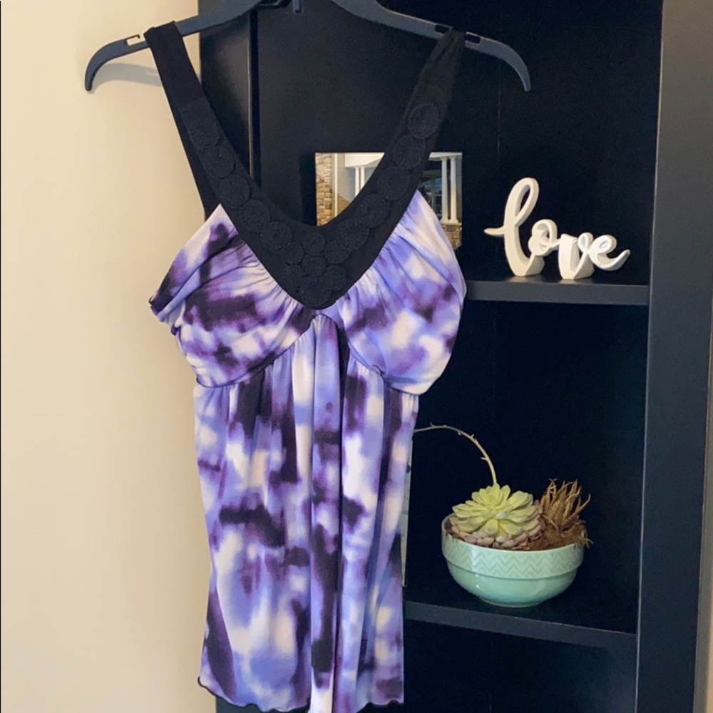 Purple printed tank top
